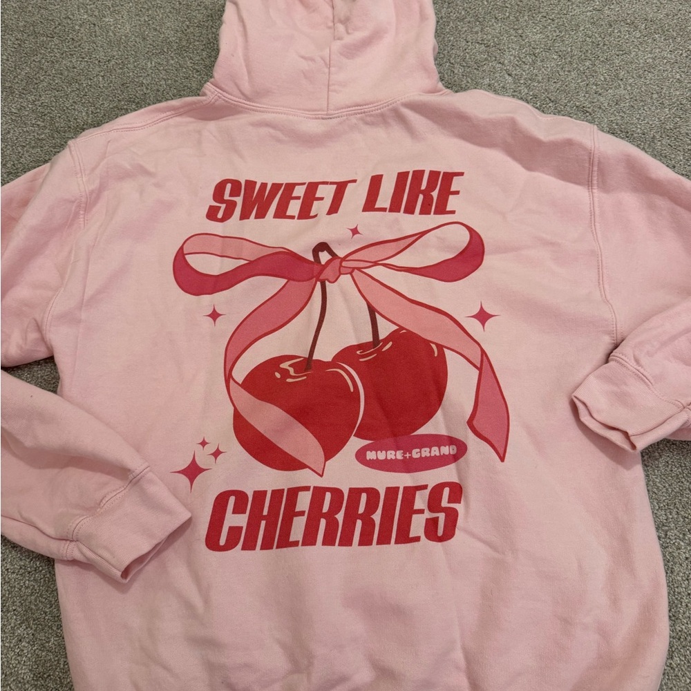 ✨ Light Pink Cherry Hoodie
